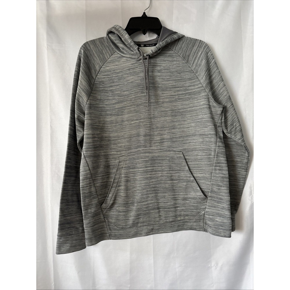 Tek Gear  Warmtek Hoodie Mens‎ S  Heather Gray Pullover Raglan Pockets Tech